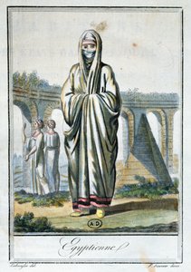 Mujer egipcia con chador, ilustración de 